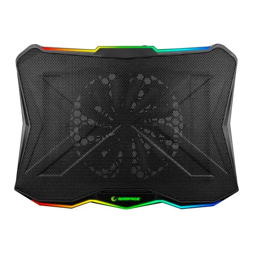 Rampage AD-RC8 SHOWY Siyah 180mm Fan 15''-17'' RGB Işıklı Notebook Soğutucu Stand görseli 5