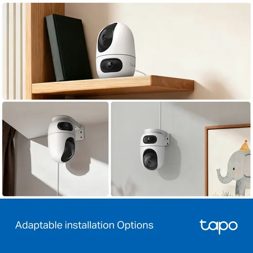 TP-LINK 3MP Çift Lensli Wıfı Kablosuz Pan/Tilt IP Kamera Tapo C245D görseli 2