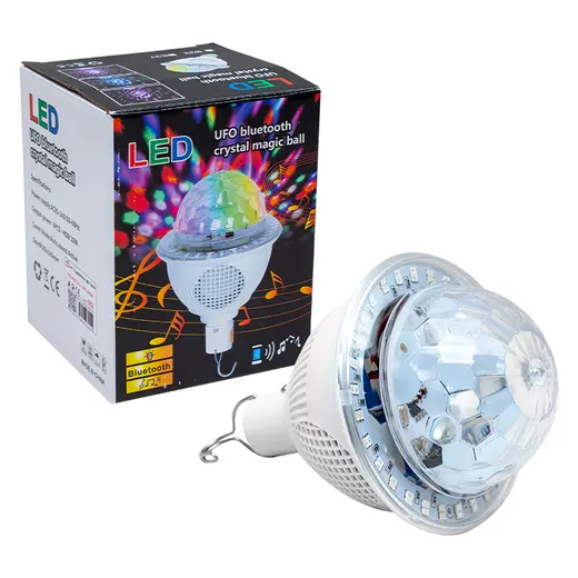 POWERMASTER PM-4191 BLUETOOTH DESTEKLİ ANİMASYONLU 10 WATT ŞARJLI UFO TİP DİSKO TOPU görseli 3