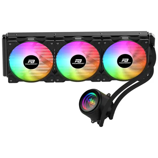 POWERBOOST 360MM CIRCLE 360B PB-LCS-CR360B Rainbow Fanlı AM5-1851p Sıvı Soğutmalı İşlemci Fanı görseli 3