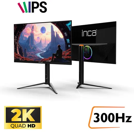 INCA 27" IPS ILM-272KXG 0.5ms 300Hz HDMI-DP Pivot Gaming Monitör 2560 X 1440 görseli 8