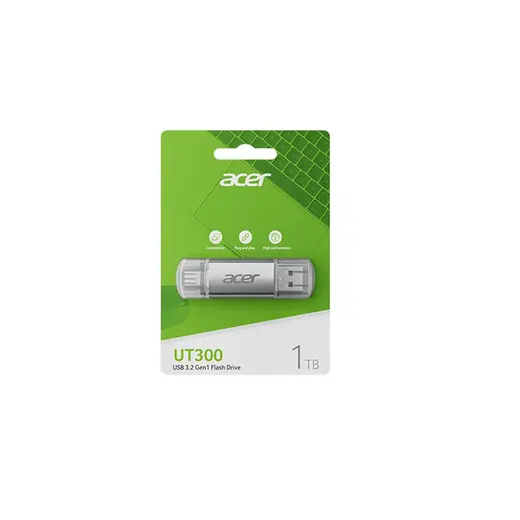Acer 256GB USB 3.2 UT300-256GB USB-A+USB-C Çift Taraflı Metal Flash Bellek alternatif görünüm