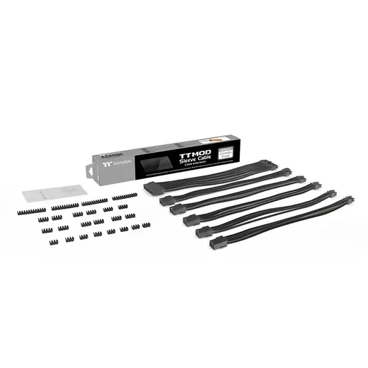 Thermaltake AC-052-CN1NAN-A3 TtMod Black Power Supply Sleeved Kablo Seti (16 AWG) görseli 6
