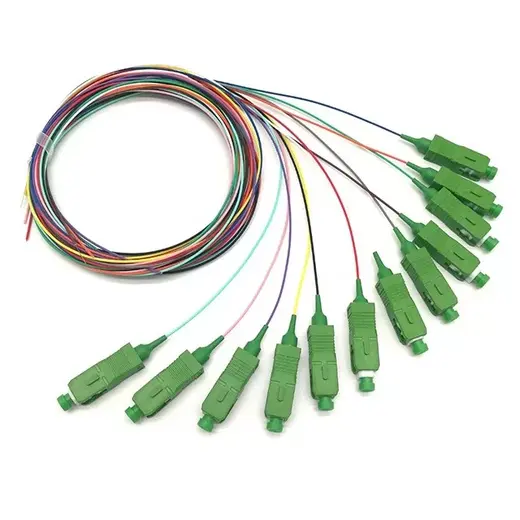 12 CORE - RENKLI SC APC SM 9/125 PIGTAIL - 1 MT görseli 3