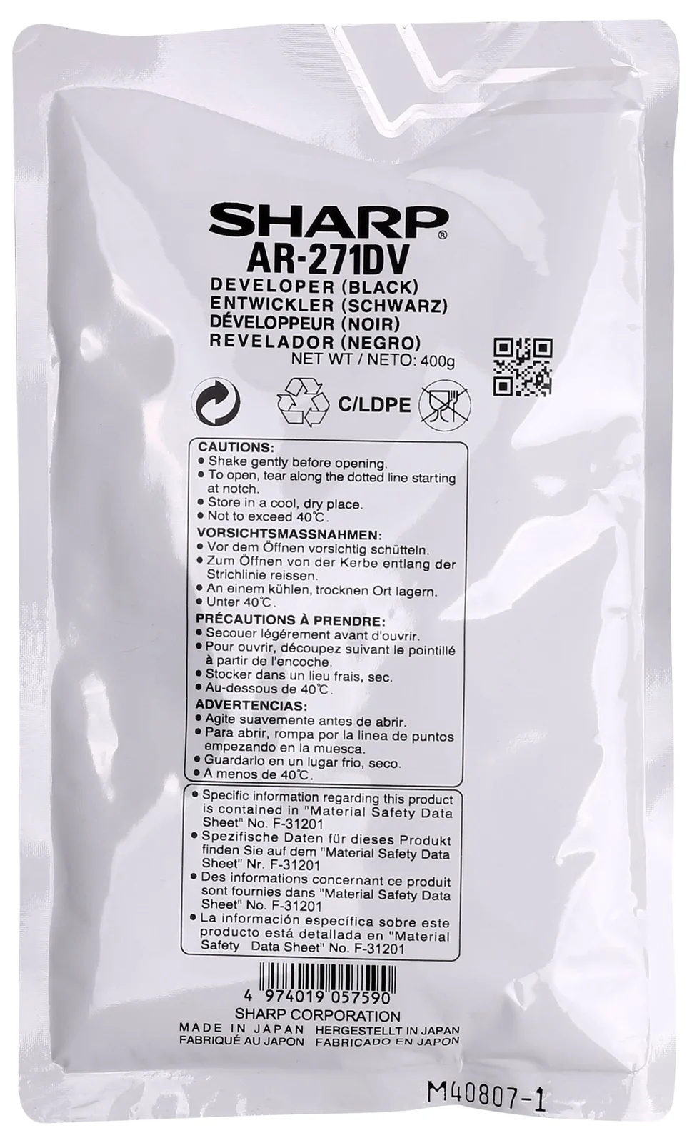 Sharp AR-271DV Orjinal Developer AR215 235 236 275 276 5127 ARM-208 M256 257 276
