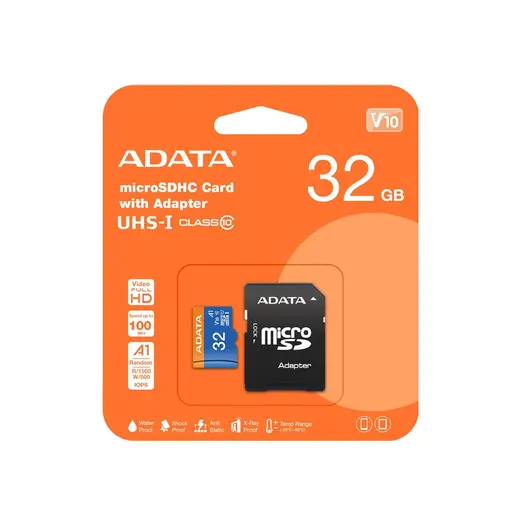 Adata 32GB Premier microSDHC Card with Adapter UHS-I Class10 V10 Hafıza Kartı alternatif görünüm