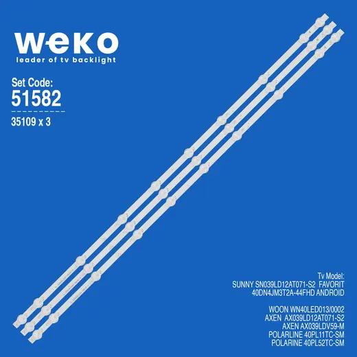 WKSET-6582 35109X3 JL.D390A1235-081BS-M 3 ADET LED BAR