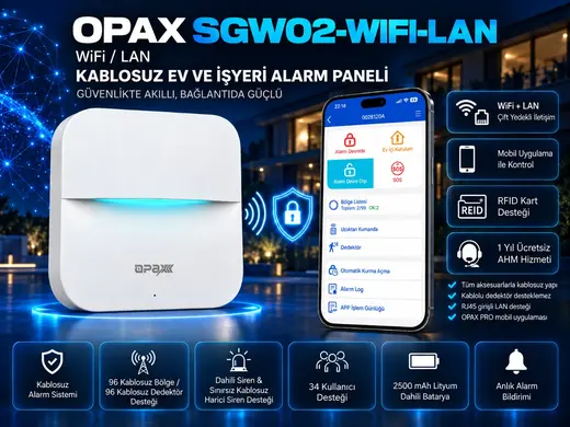 OPAX SGW02-WIFI-LAN WiFi LAN Kablosuz Alarm Sistemi