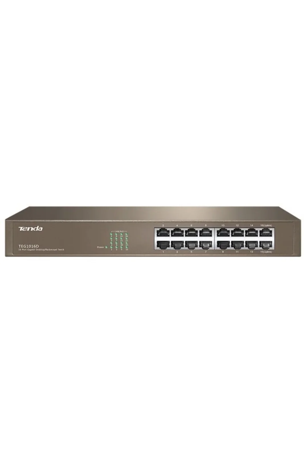 TENDA 16port 10/100Mbps Yönetilemez Raf Tipi Switch TEF1016D