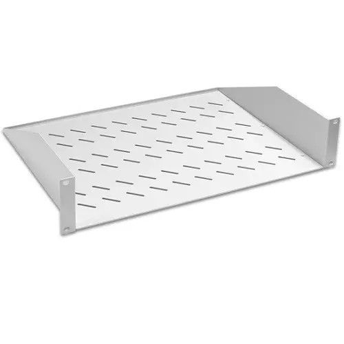 AGER Duvar Tip 19" 1U D250mm için Sabit Beyaz Kabinet Rafı AA-RMR01U25-A-B1 görseli 1