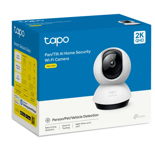 TP-LINK 4MP 4mm Wıfı Kablosuz Pan-Tilt IP Kamera TAPOC220 görseli 1