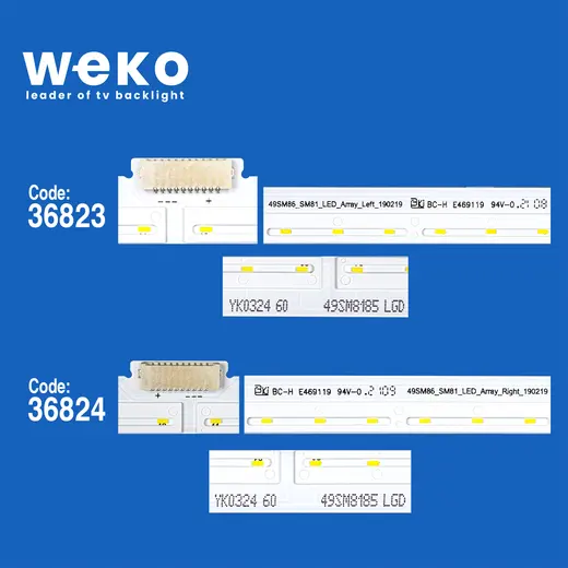 WKSET-6018 36823X1 36824X1 LGE 19Y 49INCH_L/R-TYPE_180828 2 ADET LED BAR (60LED) alternatif görünüm
