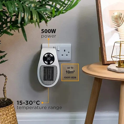 POWERMASTER PM-20327 500 WATT PRİZ TİPİ UZAKTAN KUMANDALI TAŞINABİLİR ISITICI (ZAMANLAYICI) (OM-1211) görseli 4