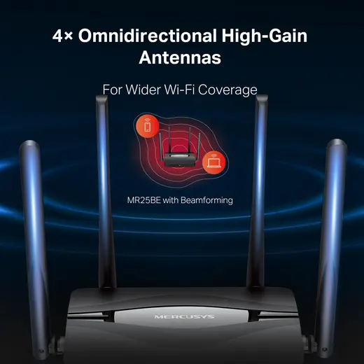 MERCUSYS MR25BE Wıfı7 BE3600 Dual Band Router görseli 8