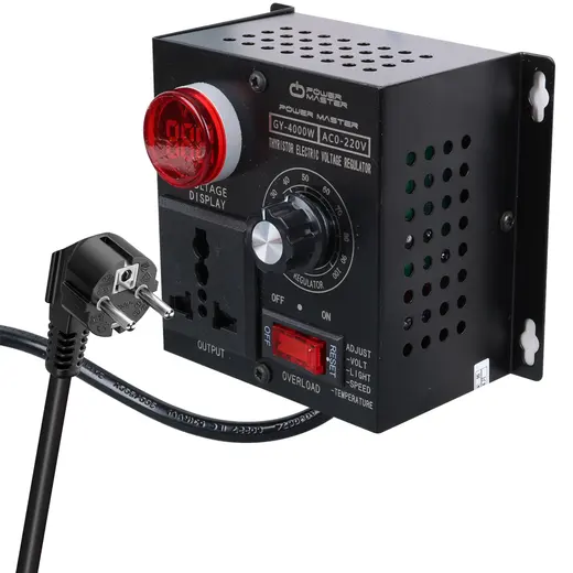 POWERMASTER PM-21013 10-100V AC 4000 WATT 15A HIZ IŞIK KONTROLÜ MOTOR SÜRÜCÜ VOLTAJ REGÜLATÖR alternatif görünüm