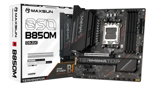 MAXUN TERMINATOR B850M DARK WIFI6 DDR5 HDMI-DP TYPEC PCIE 5.0 AM5 mATX görseli 6