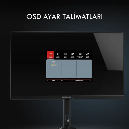 INCA 27" IPS ILM-272KXG 0.5ms 300Hz HDMI-DP Pivot Gaming Monitör 2560 X 1440 görseli 4