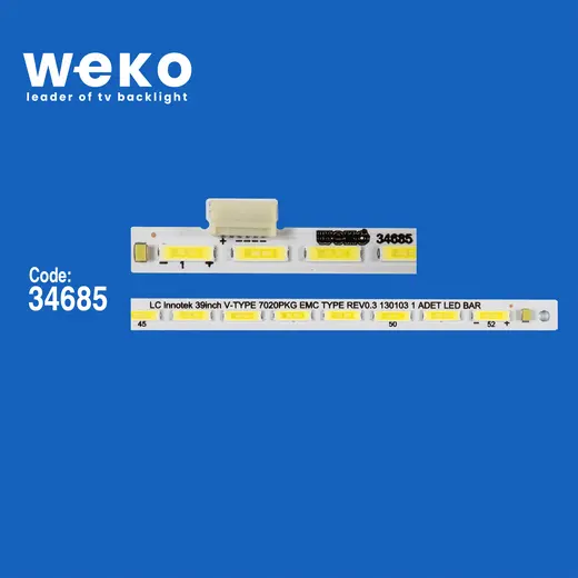 WKSET-5267 34685X1 LG INNOTEK 39INCH V-TYPE 7020PKG EMC TYPE REV0.3 130103 1 ADET LED BAR (52LED) alternatif görünüm