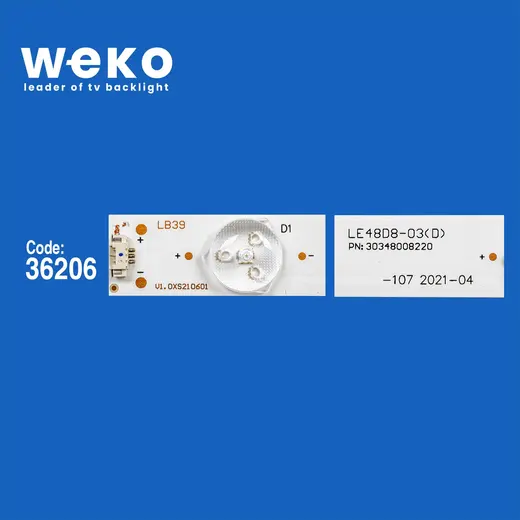 WKSET-6451 36206X10 LE48D8-03(D) PN:30348008220 48000M26 10 ADET LED BAR alternatif görünüm