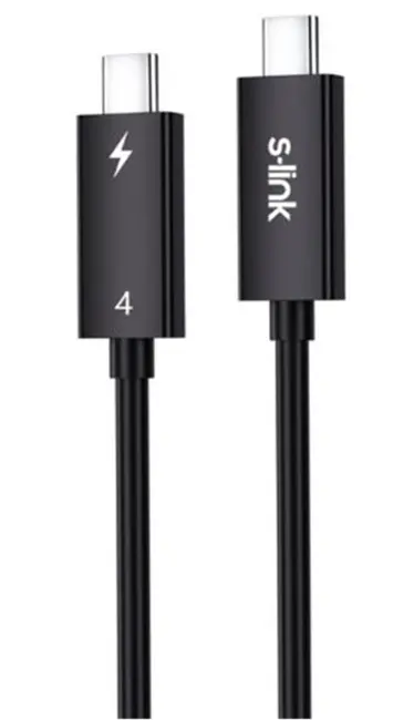 S-link SL-TC401 Thunderbolt 4.0 1m 8k 60Hz PD100W TypeC to TypeC 40Gbps Hızlı Data Kablosu