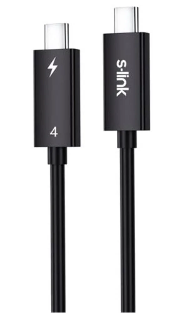 S-link SL-TC401 Thunderbolt 4.0 1m 8k 60Hz PD100W TypeC to TypeC 40Gbps Hızlı Data Kablosu