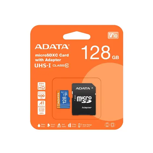 Adata 128GB Premier microSDXC Card with Adapter UHS-I Class10 V10 Hafıza Kartı alternatif görünüm