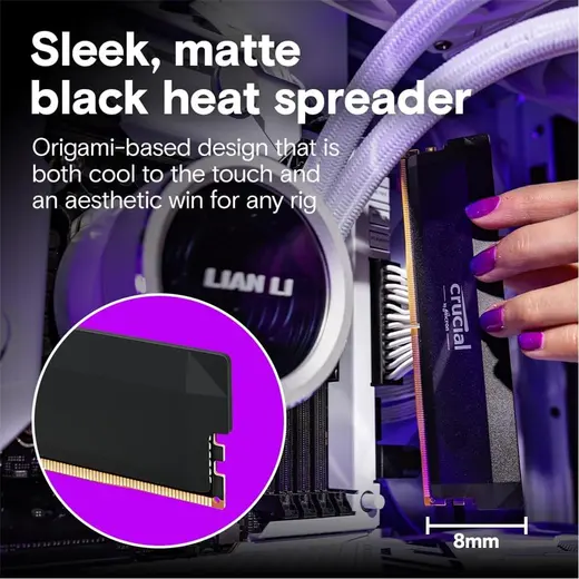 Crucial Pro Overclocking CL38 16GB 6400 MHz DDR5 CP16G64C38U5B Pc Ram Bellek görseli 2