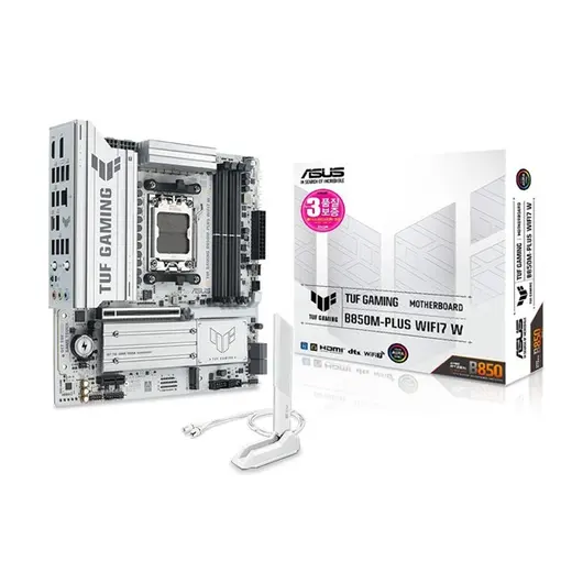 ASUS TUF GAMING B850M-PLUS WIFI7 W DDR5 HDMI DP PCIE 5.0 AM5 ATX BEYAZ görseli 3