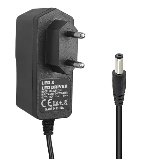 POWERMASTER PM-8118 12 VOLT - 1 AMPER 5.5*2.5 MM UÇLU PLASTİK KASA PRİZ TİPİ ADAPTÖR