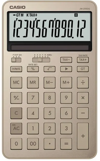 Casio JW-200DQ-GD12 Hane Parlak Altın Masa Üstü Hesap Makinesi