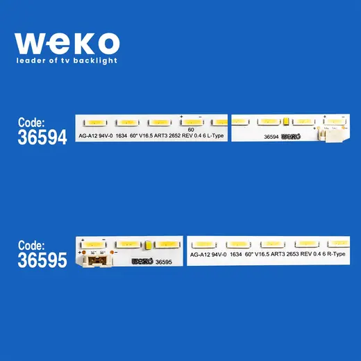 WKSET-6262 36594X1 36595X1 60 V16.5 ART3 2652 REV 0.4 L/R-TYPE 2 ADET LED BAR (66LED) alternatif görünüm