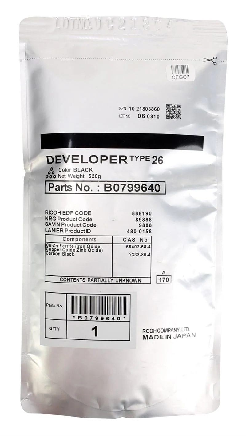 Ricoh TYPE-26 TYPE-18 Orjinal Developer Aficio 1035 2035 2045 3035 B0799640