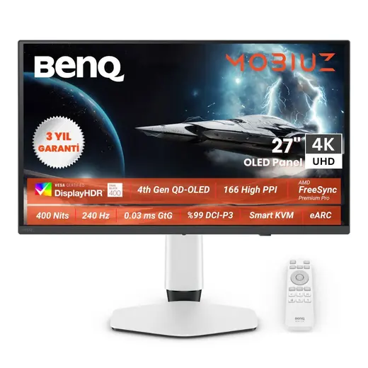 BENQ 26.5" OLED MOBIUZ EX271UZ 0.03MS 240HZ HDMI-DP TYPEC Gaming Monirtör 3840x2160 görseli 5