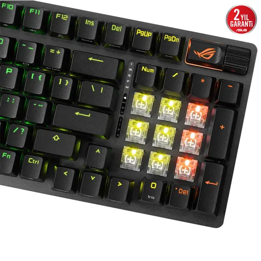 ASUS ROG Strix Scope II 96 Wireless NX Snow White - 96% RGB Mekanik Gaming Klavye - Tri-Mode 2.4GHz/BT/USB görseli 3