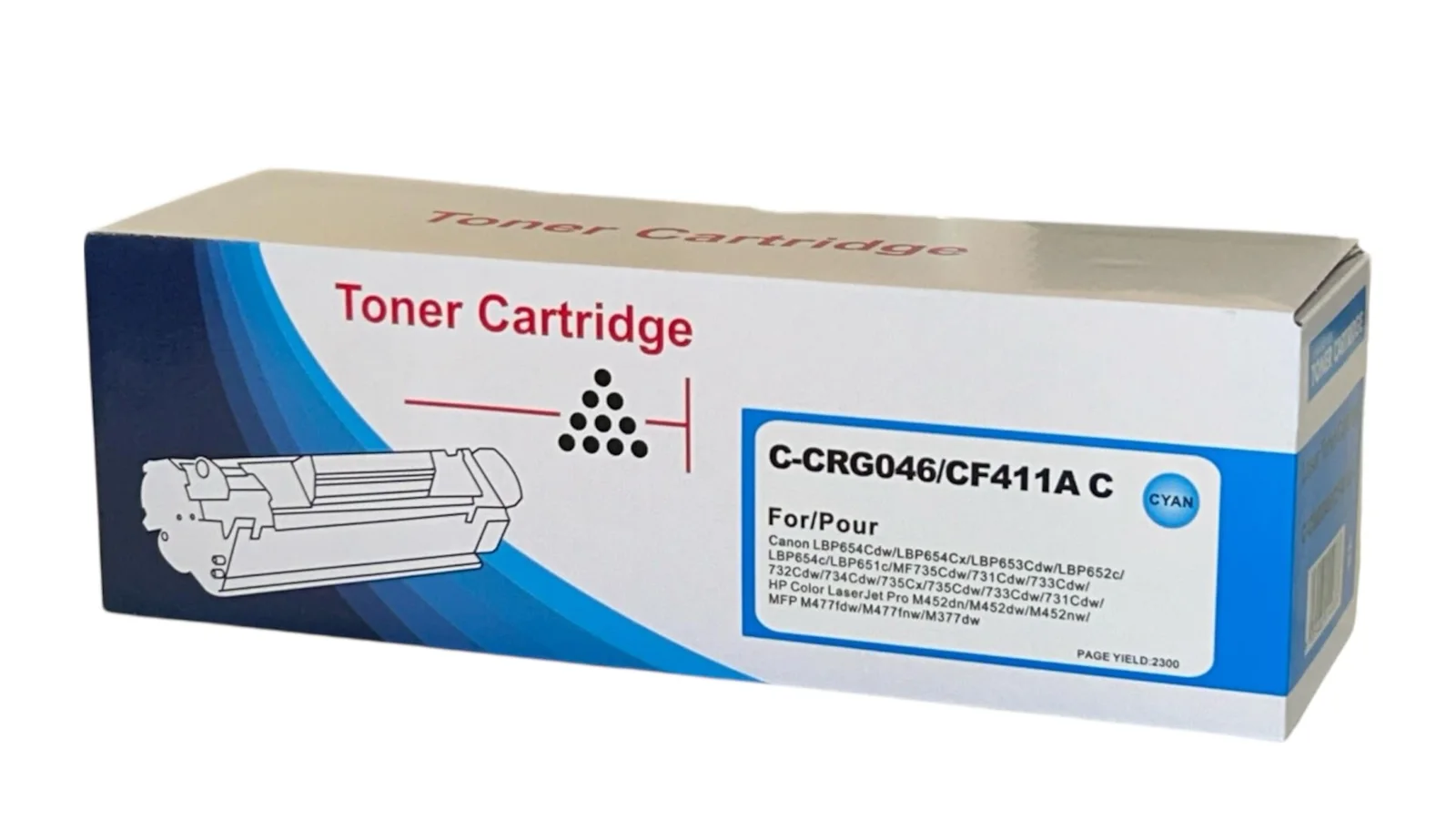 HP CF-411A CRG-046 Mavi Muadil Toner M-452 M-477 Canon LBP-652 654 MF-731 734