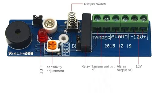 ARD-7112 KABLOLU TİTREŞİM VIBRATION DARBE DEDEKTÖRÜ / DARBE SENSÖRÜ görseli 4