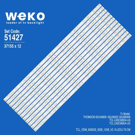 WKSET-6427 37155X12 TCL_ODM_650D30_3030_12X8_V2 12 LED BAR