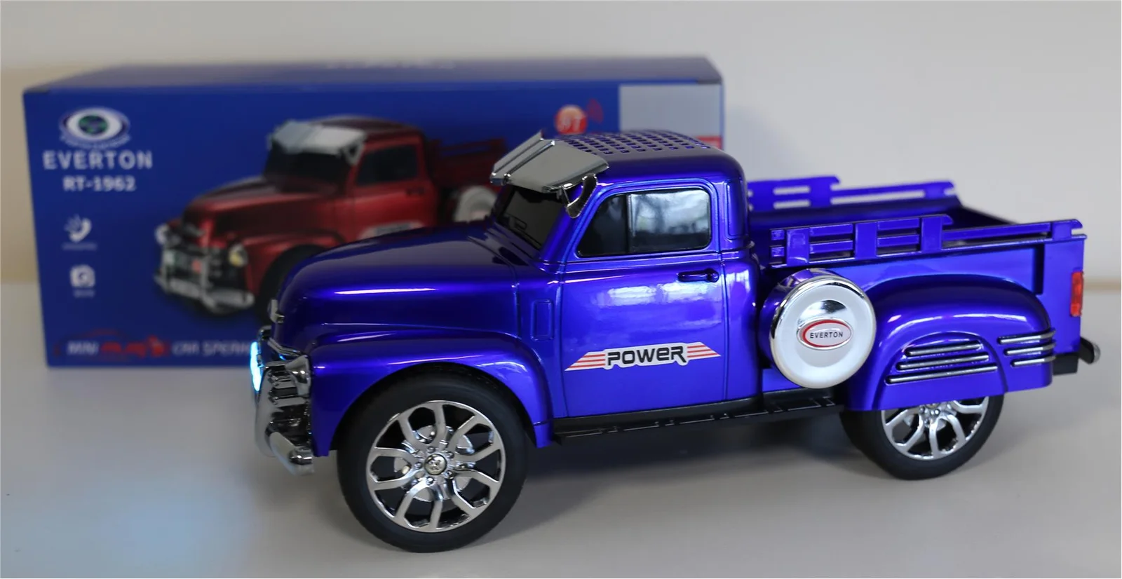 EVERTON RT-1962 Mavi (Blue) Arabalı Bluetooth Fm-Usb-Tf-Aux Şarjlı Nostaljik Radyo