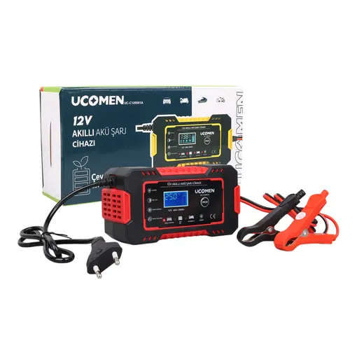 UCOMEN UC-C120501A 12V MAX 6A KIRMIZI LED GÖSTERGELİ AKÜ ŞARJ CİHAZI görseli 3