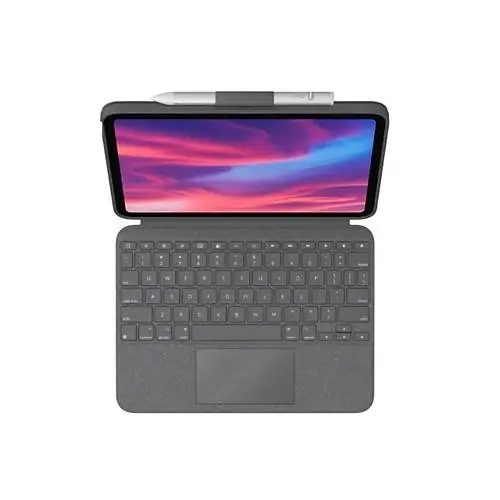 LOGITECH Combo Touch 920-011381 iPad 10. Nesil 10.9" Türkçe Q Trackpadli Klavyeli Kılıf Gri görseli 2
