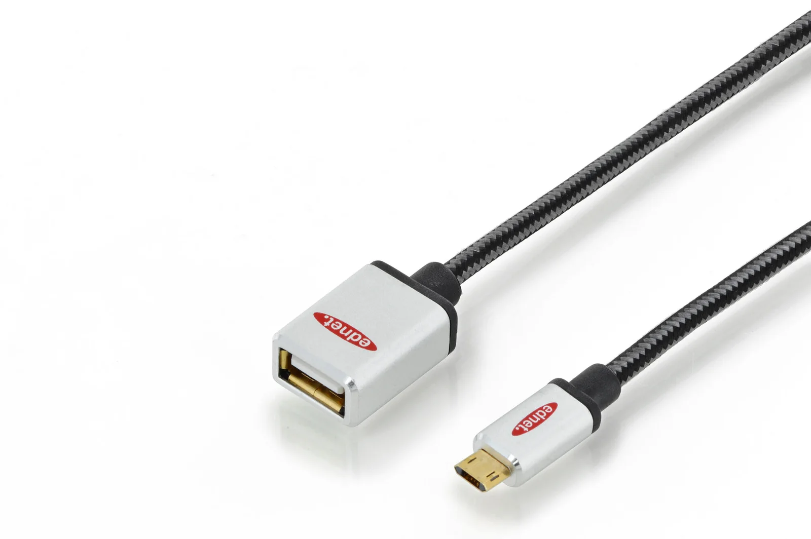 DIGITUS ED-84150 ednet Premium micro USB 2.0 Adaptör Kablosu, USB A Dişi Micro USB B Erkek, On-The-Go (OTG)