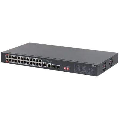 DAHUA 24port PoE 240w 2-SFP 2-Uplink 10/100 Yönetilemez Switch S3226-24ET-240 görseli 3