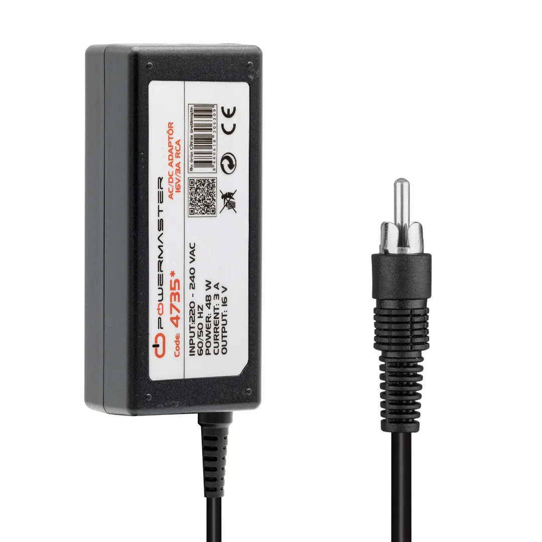 POWERMASTER PM-4735* 16 VOLT - 3 AMPER TOS FİŞLİ RCA SANTRAL ADAPTÖRÜ