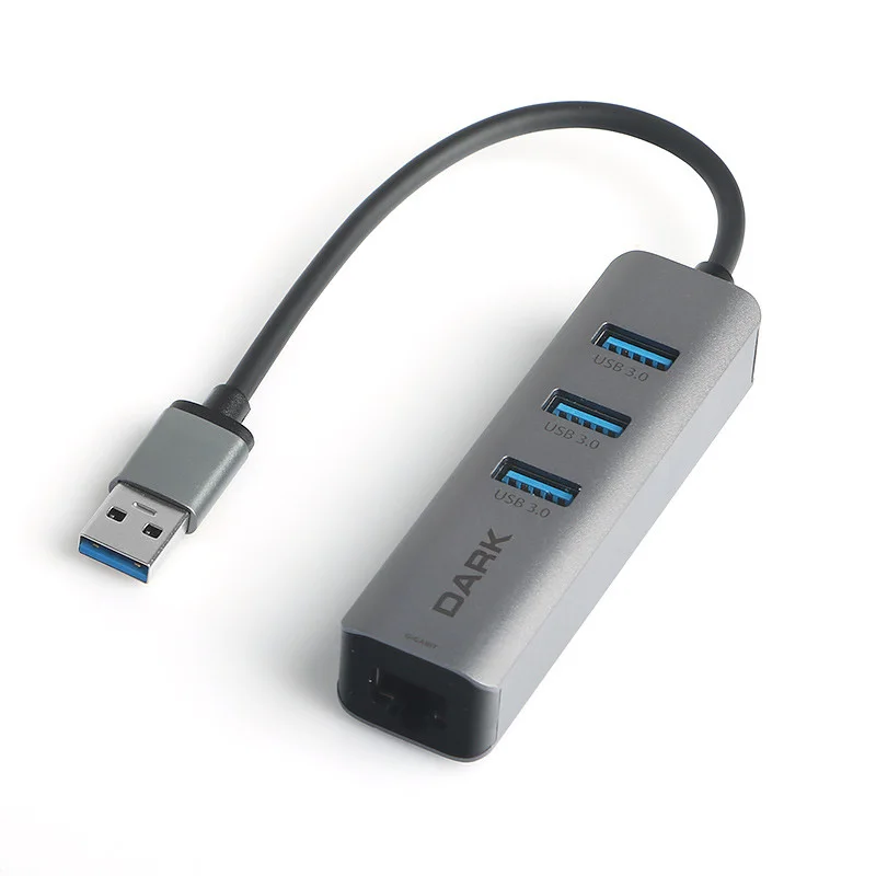 DARK DK-AC-USB332GL USB3.0 TO 3 PORT USB3.0 RJ45 HUB GRI