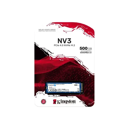 Kingston SNV3S 500GB M.2 NVMe SSD (5000-3000MBs) görseli 3