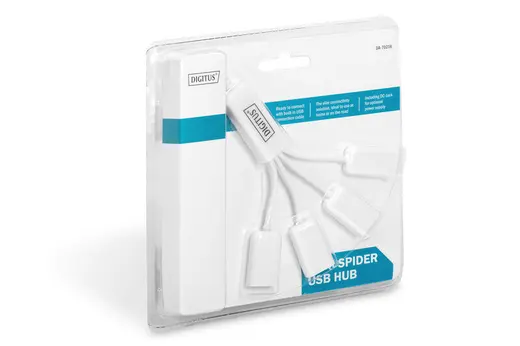 DIGITUS DA-70216 4 Port USB 2.0 Hub, kablo formunda çok kollu, plastik görseli 4