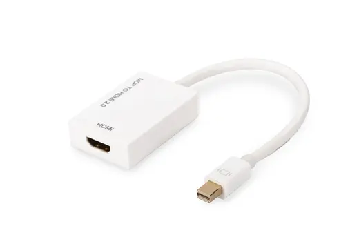 DIGITUS AK-340416-002-W Mini DisplayPort (mini DP) HDMI Adaptörü, mini DP Erkek HDMI Tip A Dişi, 0.20 metre, HDMI 2.0