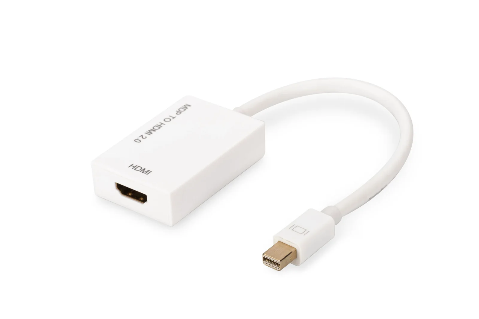 DIGITUS AK-340416-002-W Mini DisplayPort (mini DP) HDMI Adaptörü, mini DP Erkek HDMI Tip A Dişi, 0.20 metre, HDMI 2.0