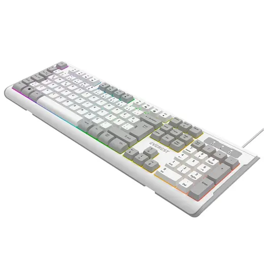 Everest KB-74 Beyaz-Gri USB Rainbow Aydınlatmalı Q Membrane alternatif görünüm
