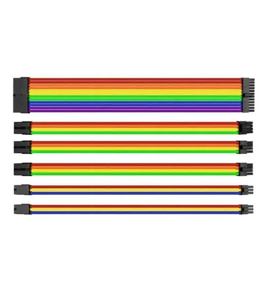 Thermaltake TtMod AC-049-CNONAN-A1 Rainbow Power Supply Sleeved Kablo Seti (16 AWG) görseli 3
